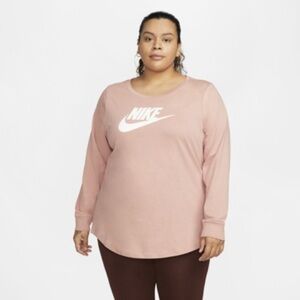 NIKE Sportswear Essential Women's Long Sleeve T-shirt In Rose Whisper size 3X